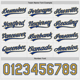 Custom Royal White-Old Gold Reversible Pullover Baseball Jersey Shirt