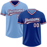 Custom Royal Light Blue Reversible Pullover Baseball Jersey Shirt