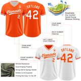 Custom Orange-White Reversible Pullover Baseball Jersey Shirt