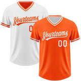 Custom Orange-White Reversible Pullover Baseball Jersey Shirt