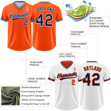 Custom Orange Navy-White Reversible Pullover Baseball Jersey Shirt
