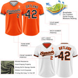 Custom Orange Black-White Reversible Pullover Baseball Jersey Shirt