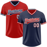 Custom Navy Red-White Reversible Pullover Baseball Jersey Shirt