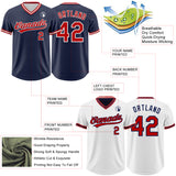 Custom Navy Red-White Reversible Pullover Baseball Jersey Shirt
