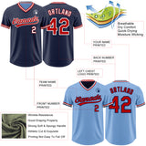 Custom Navy Light Blue Reversible Pullover Baseball Jersey Shirt