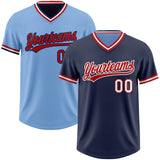 Custom Navy Light Blue Reversible Pullover Baseball Jersey Shirt
