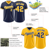 Custom Navy Gold-White Reversible Pullover Baseball Jersey Shirt