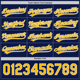 Custom Navy Gold-White Reversible Pullover Baseball Jersey Shirt
