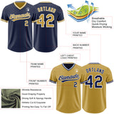 Custom Navy Old Gold-White Reversible Pullover Baseball Jersey Shirt