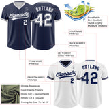 Custom Navy White-Gray Reversible Pullover Baseball Jersey Shirt