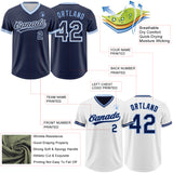 Custom Navy White-Light Blue Reversible Pullover Baseball Jersey Shirt