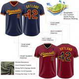 Custom Navy Crimson-Gold Reversible Pullover Baseball Jersey Shirt