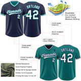 Custom Navy White-Teal Reversible Pullover Baseball Jersey Shirt