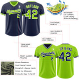 Custom Navy Neon Green-White Reversible Pullover Baseball Jersey Shirt