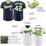 Custom Navy White-Neon Green Reversible Pullover Baseball Jersey Shirt