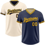 Custom Navy Cream Reversible Pullover Baseball Jersey Shirt