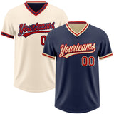 Custom Navy Red-Cream Reversible Pullover Baseball Jersey Shirt
