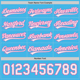 Custom Pink White-Sky Blue Reversible Pullover Baseball Jersey Shirt