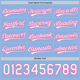 Custom Pink White-Light Blue Reversible Pullover Baseball Jersey Shirt