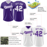 Custom Purple-White Reversible Pullover Baseball Jersey Shirt