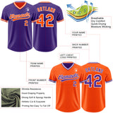 Custom Purple Orange-White Reversible Pullover Baseball Jersey Shirt