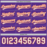 Custom Purple White-Orange Reversible Pullover Baseball Jersey Shirt