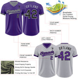 Custom Purple Black-Gray Reversible Pullover Baseball Jersey Shirt