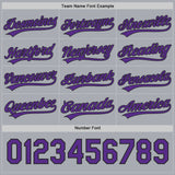 Custom Purple Black-Gray Reversible Pullover Baseball Jersey Shirt