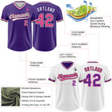 Custom Purple Pink Black-White Reversible Pullover Baseball Jersey Shirt