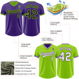 Custom Purple Black-Neon Green Reversible Pullover Baseball Jersey Shirt