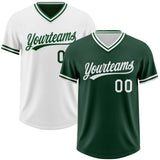 Custom Green-White Reversible Pullover Baseball Jersey Shirt