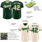 Custom Green-Cream Reversible Pullover Baseball Jersey Shirt