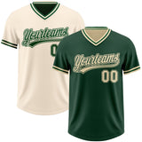 Custom Green-Cream Reversible Pullover Baseball Jersey Shirt