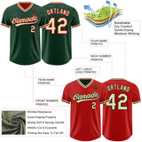 Custom Green Cream-Red Reversible Pullover Baseball Jersey Shirt
