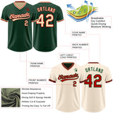 Custom Green Cream-Red Reversible Pullover Baseball Jersey Shirt