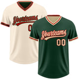 Custom Green Cream-Red Reversible Pullover Baseball Jersey Shirt