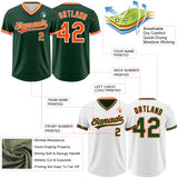 Custom Green Orange-White Reversible Pullover Baseball Jersey Shirt