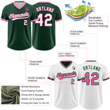 Custom Green White-Pink Reversible Pullover Baseball Jersey Shirt