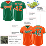 Custom Kelly Green Orange-White Reversible Pullover Baseball Jersey Shirt