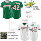 Custom Kelly Green Medium Pink-White Reversible Pullover Baseball Jersey Shirt