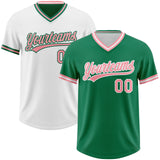 Custom Kelly Green Medium Pink-White Reversible Pullover Baseball Jersey Shirt