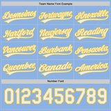 Custom Light Blue White-Yellow Reversible Pullover Baseball Jersey Shirt