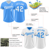 Custom Electric Blue-White Reversible Pullover Baseball Jersey Shirt