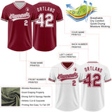 Custom Crimson-White Reversible Pullover Baseball Jersey Shirt