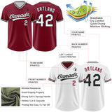 Custom Crimson White-Black Reversible Pullover Baseball Jersey Shirt