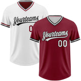 Custom Crimson White-Black Reversible Pullover Baseball Jersey Shirt