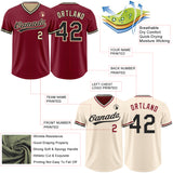 Custom Crimson Black-Cream Reversible Pullover Baseball Jersey Shirt