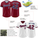 Custom Crimson Navy-White Reversible Pullover Baseball Jersey Shirt