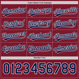 Custom Crimson Navy-White Reversible Pullover Baseball Jersey Shirt