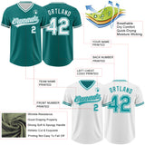 Custom Teal-White Reversible Pullover Baseball Jersey Shirt